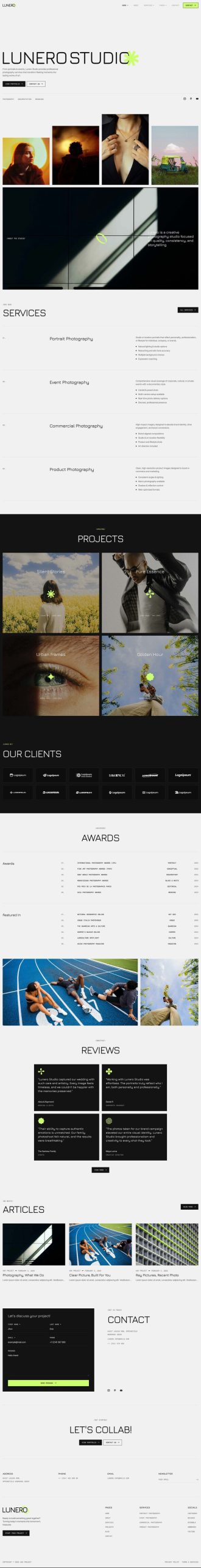 Lunero - Photography Studio & Portfolio Elementor Template Kit