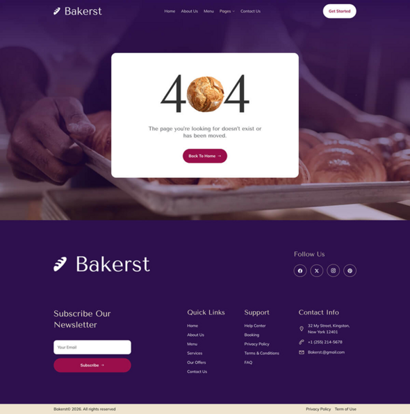 Bakerst - Bakery & Pastry Elementor Template Kit