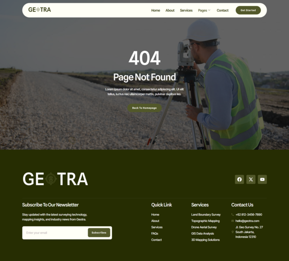 Geotra - Land Surveying & Digital Mapping Elementor Template Kit