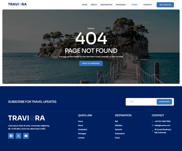 Traviora - Travel & Trip Business Elementor Template Kit