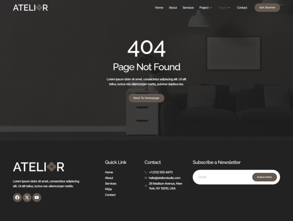 Atelior - Interior Design & Architecture Elementor Template Kit