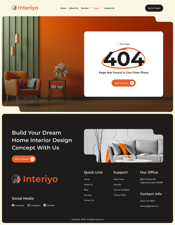 Interiyo - Interior Design Elementor Template Kit