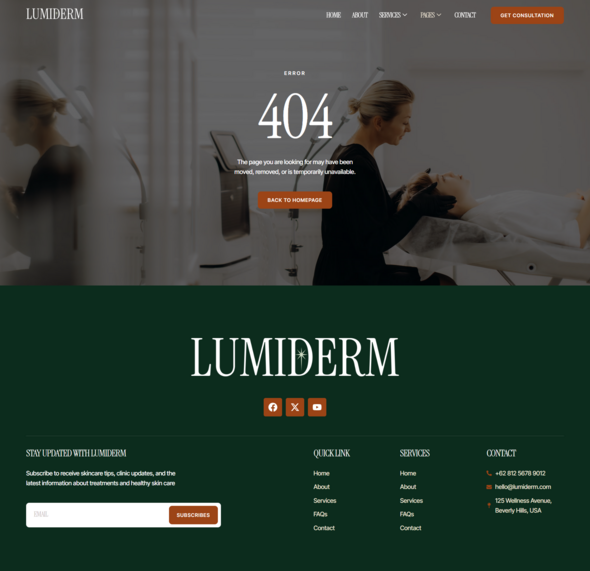 Lumiderm - Dermatology Clinic Elementor Template Kit