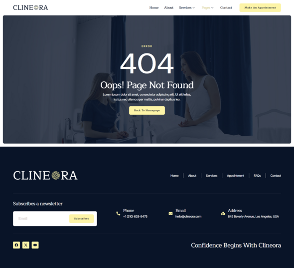 Clineora - Plastic Surgery Clinic Elementor Template Kit