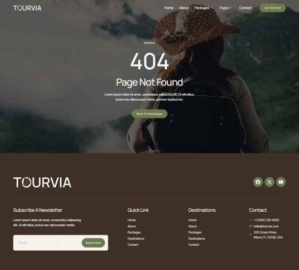 Tourvia - Tour & Travel Booking Agency Elementor Template Kit listing image