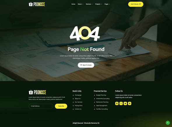 Peronance - Personal Financial Consulting Elementor Template Kit