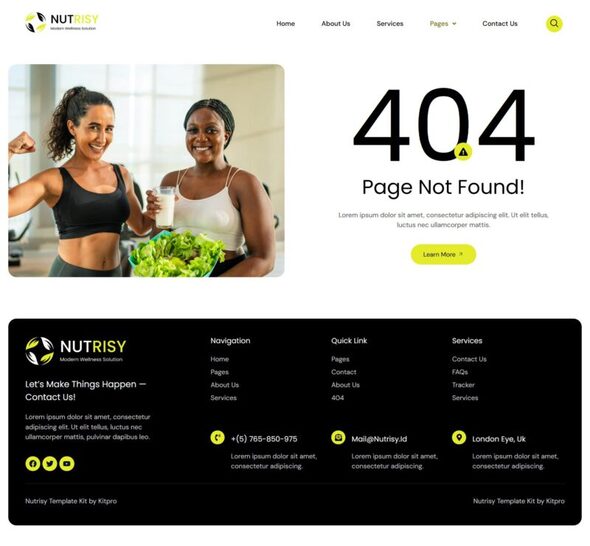 Nutrisy - Modern Wellness Solution Elementor Template Kit