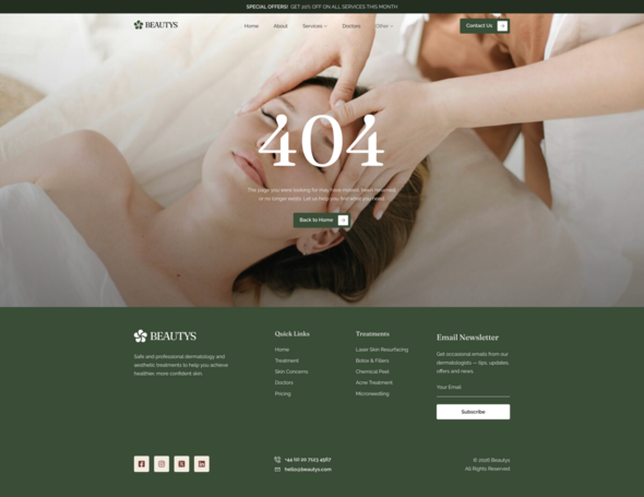 Beautys - Beauty Clinic & Dermatology Elementor Template Kit