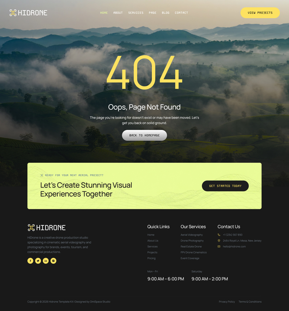 Hidrone - Drone Aerial Video & Photography Elementor Template Kit