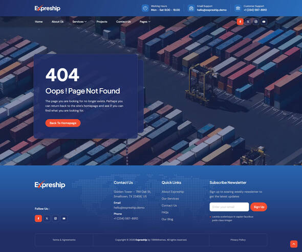 Expreship - Logistics & Transportation Elementor Template Kit