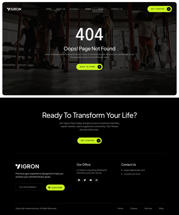 Vigron - Fitness Gym Elementor Template Kit