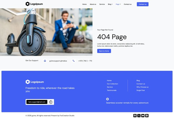 Guine - Electric Scooter & Bike Rental Elementor Template Kit