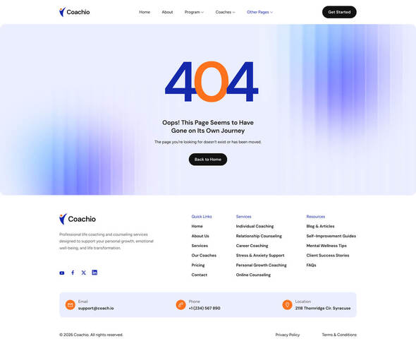 Coachio - Life Coach & Counseling Elementor Template Kit
