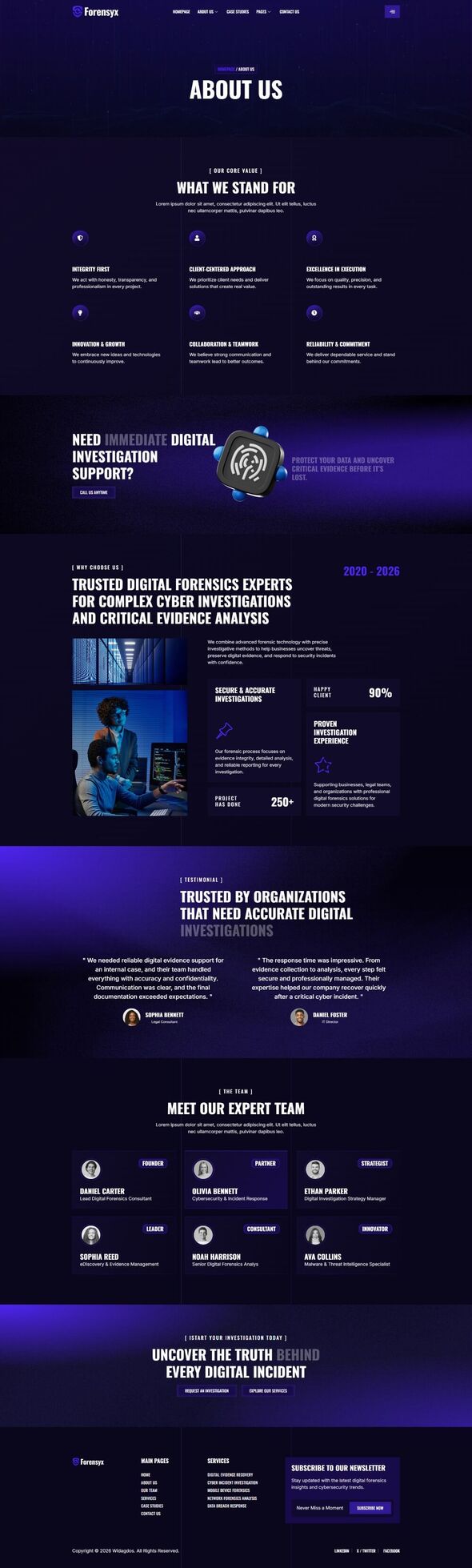 Forensyx - Digital Forensics Service Elementor Template Kit