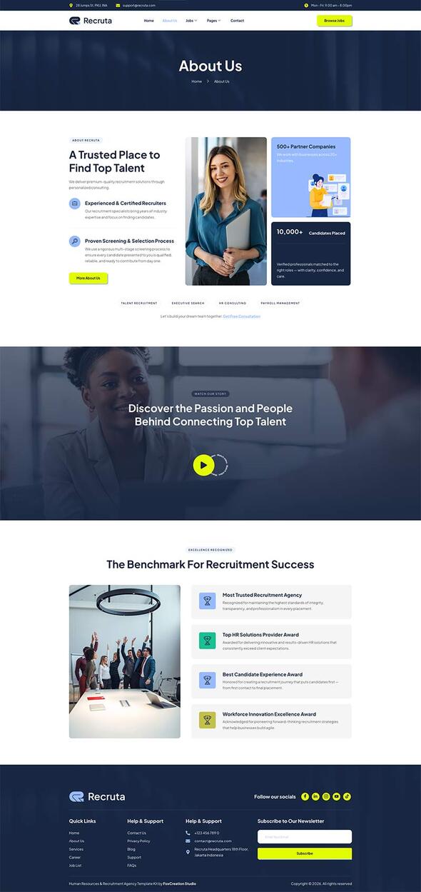 Recruta - Human Resources & Recruitment Agency Elementor Template Kit