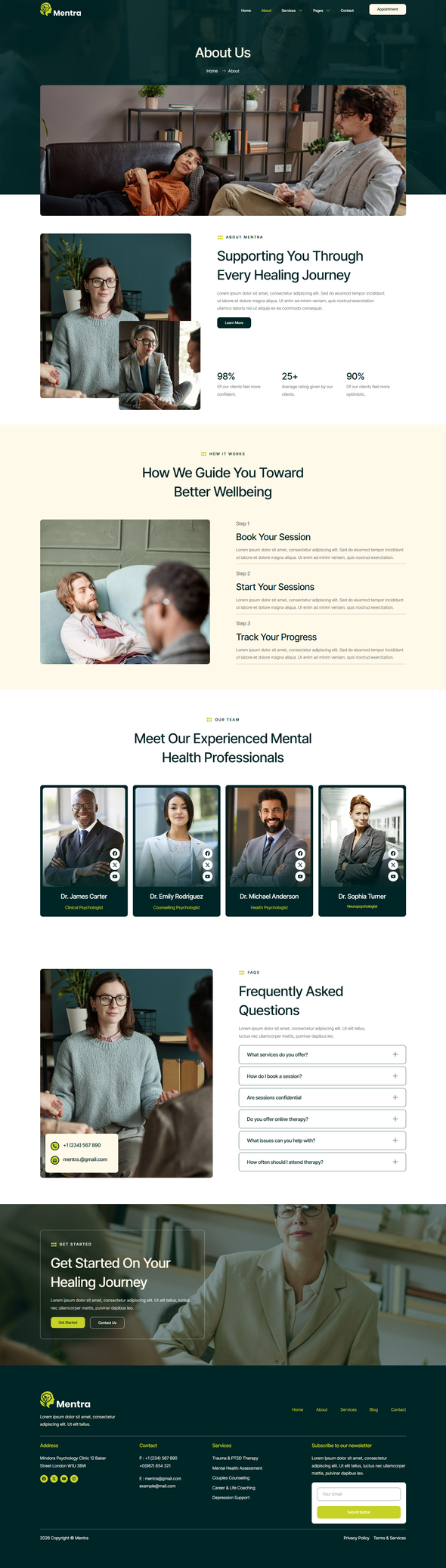 Mentra - Mental Health & Psychologist Elementor Template Kit