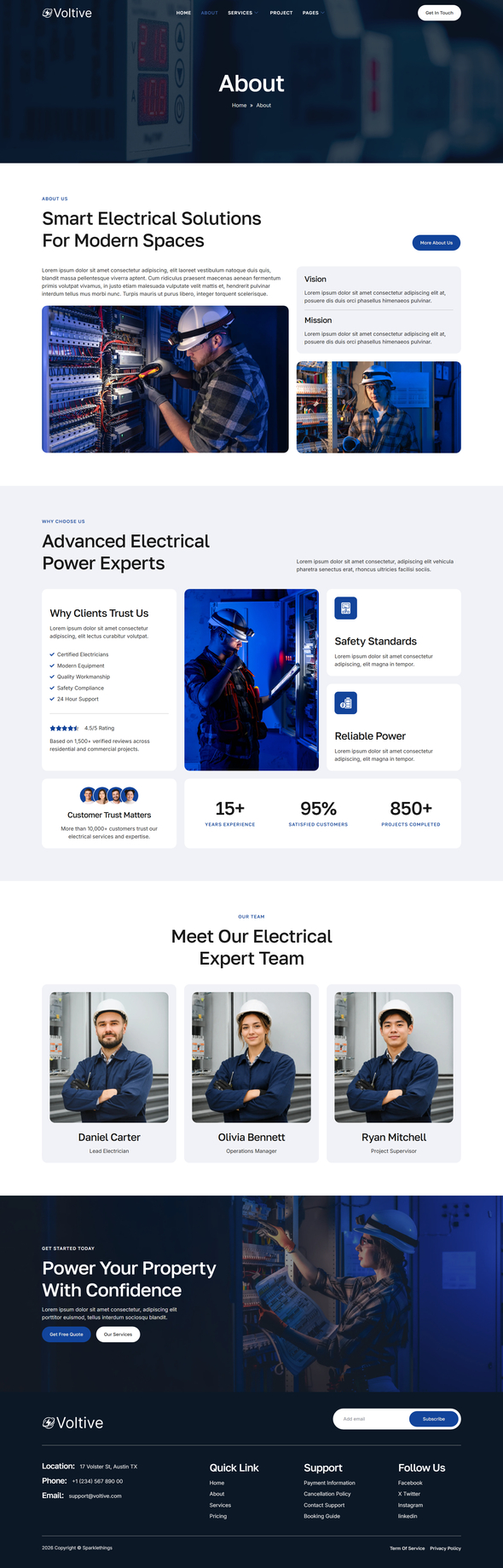 Voltive - Electrician & Electrical Services Elementor Template Kit