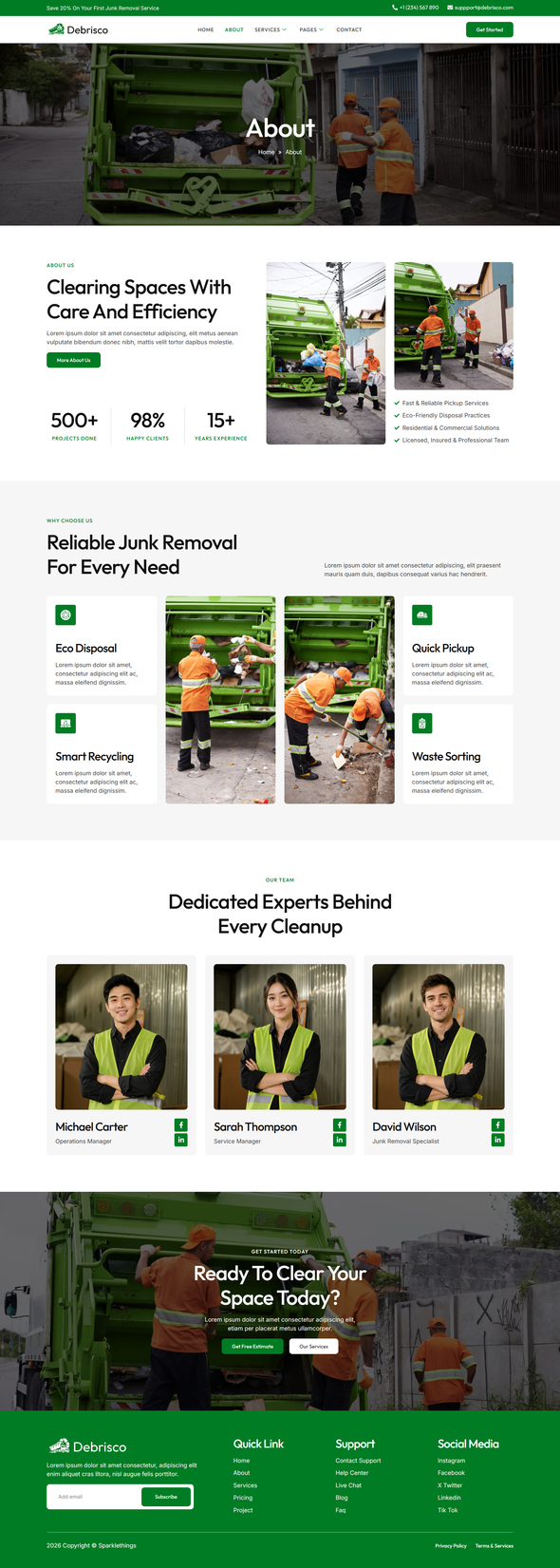 Debrisco - Junk Removal Services Elementor Template Kit