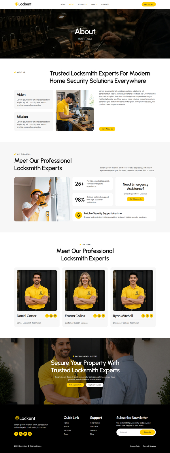 Lockent - Locksmith & Key Maker Service Elementor Template Kit
