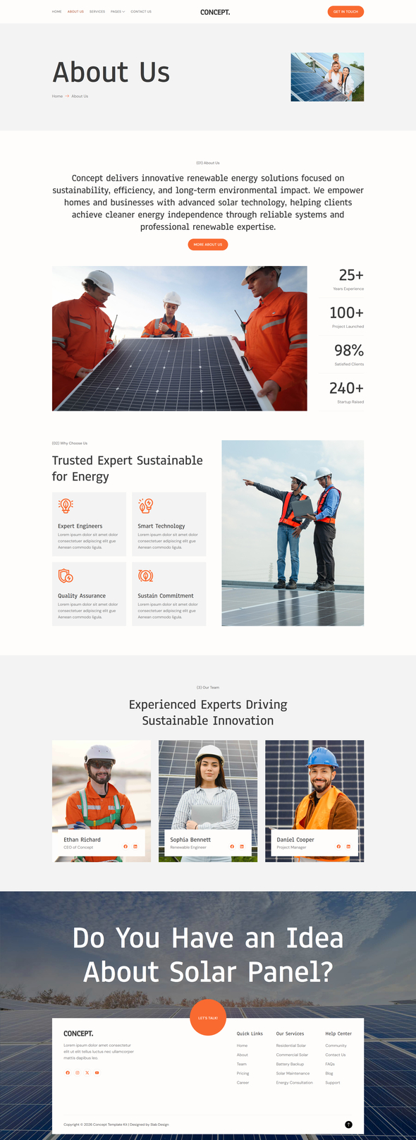 Concept - Solar & Renewable Energy Elementor Template Kit