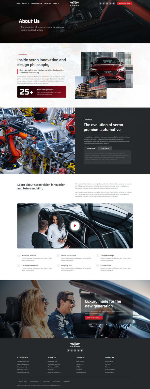 Seron - Luxury Car Dealer Elementor Template Kit