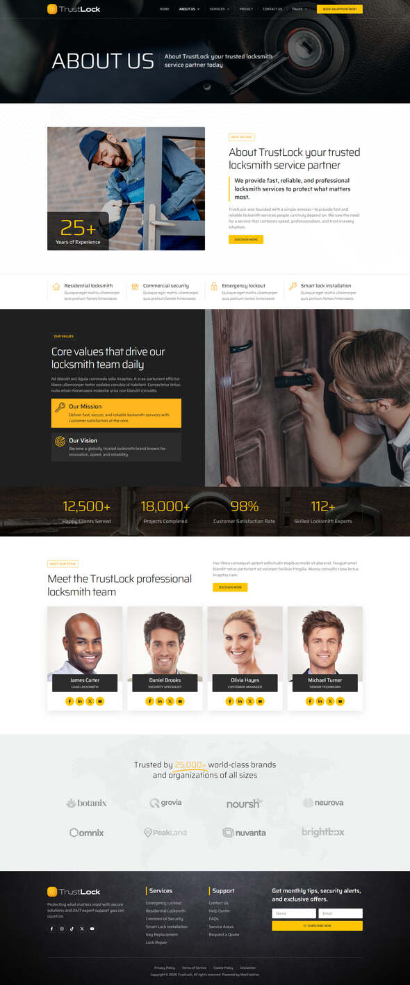 TrustLock - Locksmith & Key Maker Service Elementor Pro Template Kit