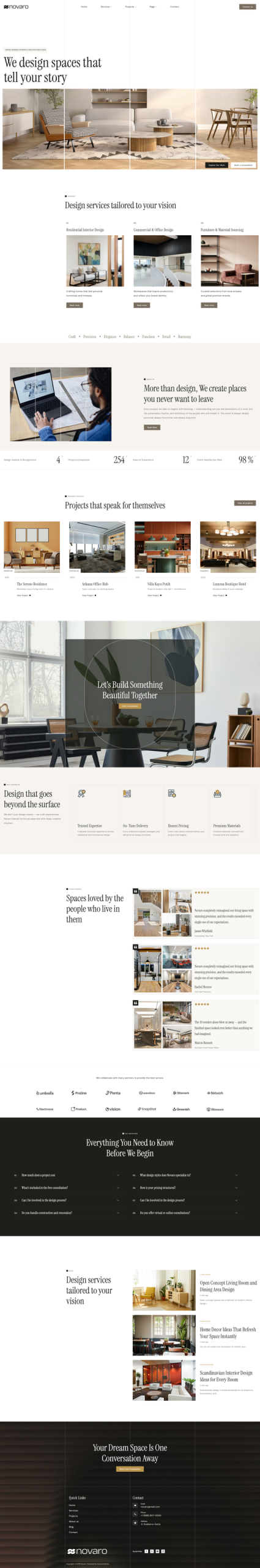 Novaro - Interior Design & Architecture Elementor Template Kit