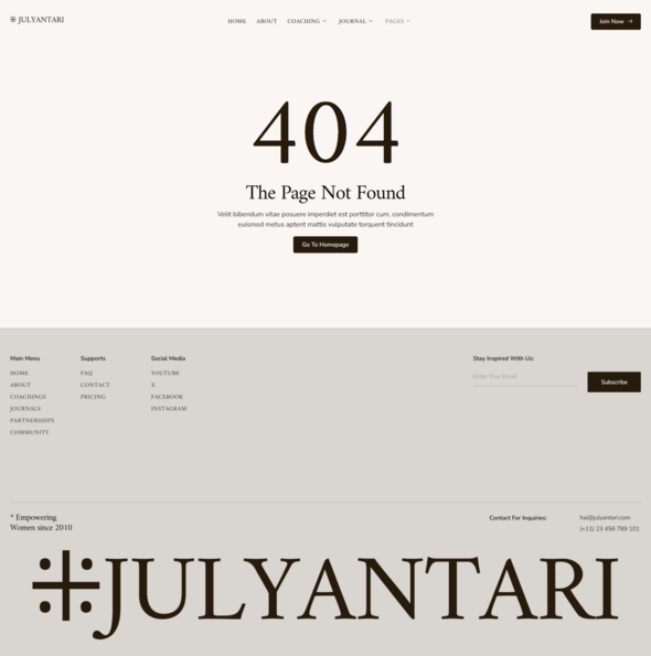 Julyantari - Womenpreneur Coach & Community Elementor Template Kit listing image