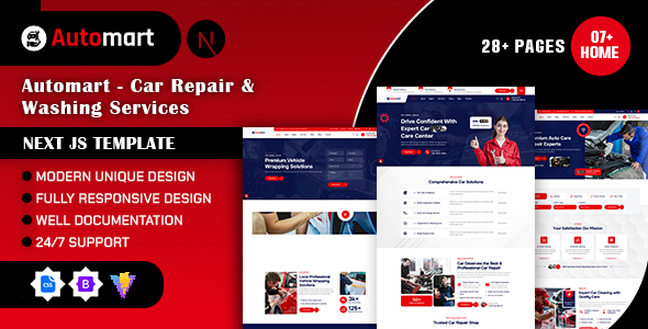 Automart - Car Repair & Washing Services Next js Template