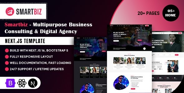 Smartbiz - Multipurpose Business Consulting & Digital Agency Next.js Template