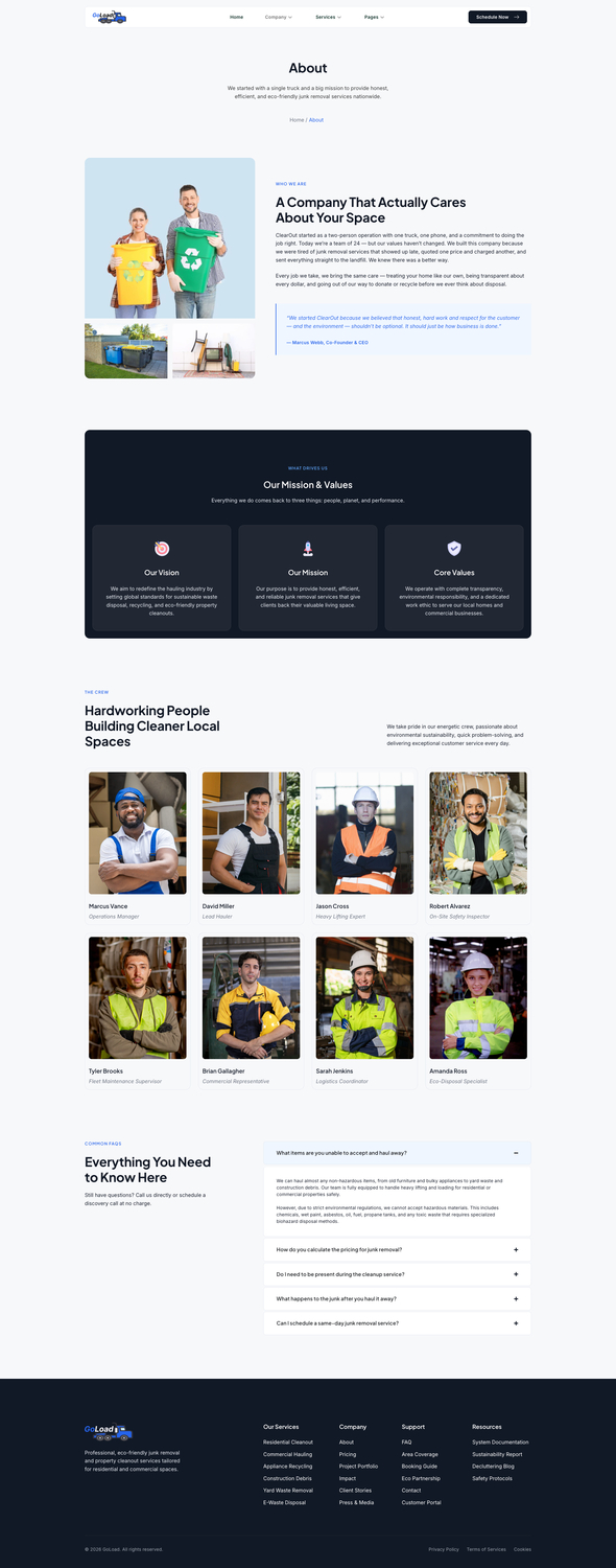 GoLoad - Junk Removal & Waste Management Elementor Template Kit