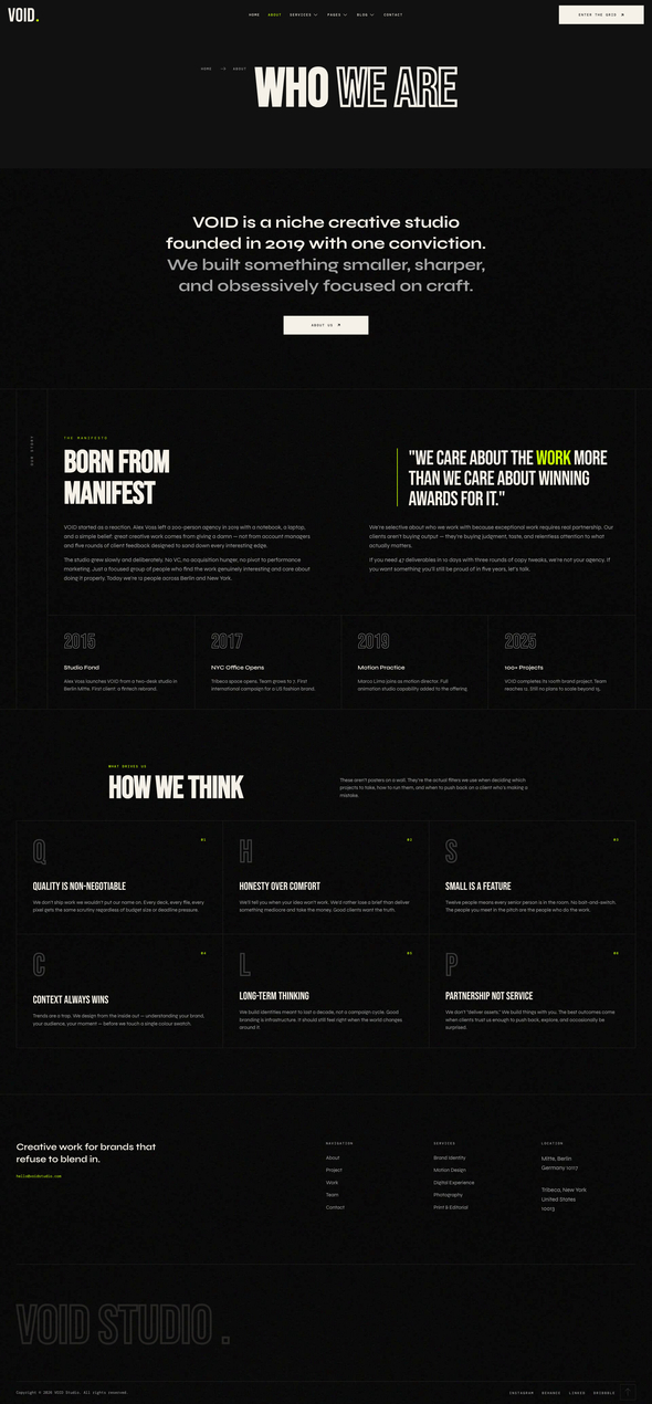 Void - Branding & Creative Agency Elementor Template Kit listing image