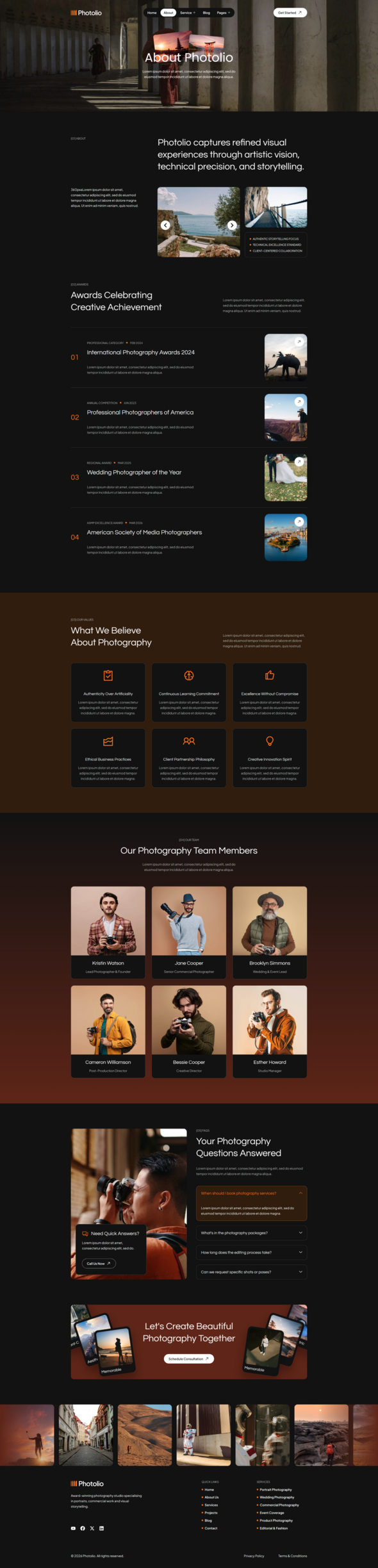 Photolio - Photography Studio & Portfolio Elementor Template Kit