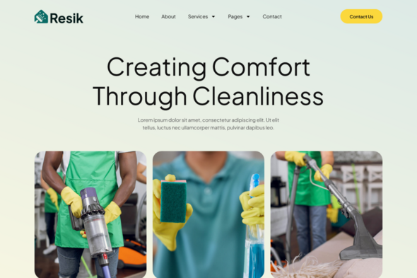Resik - Cleaning Services Elementor Pro Template Kit