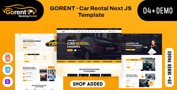 Gorent - Car Rental Next JS Template