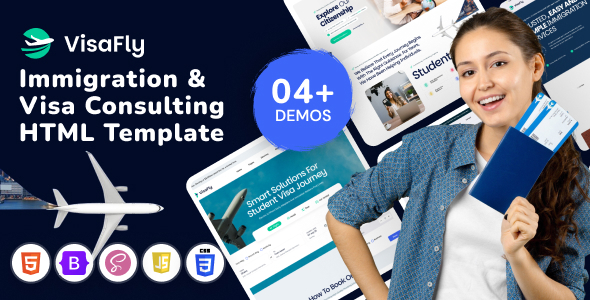 VisaFly - Immigration and Visa Consulting Website HTML Template