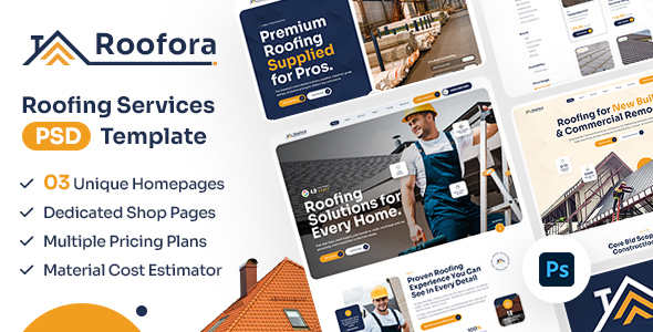 Roofora - Roofing Services PSD Template