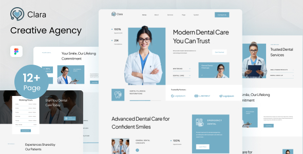 Clara - Dentist & Dental Clinic Figma Template
