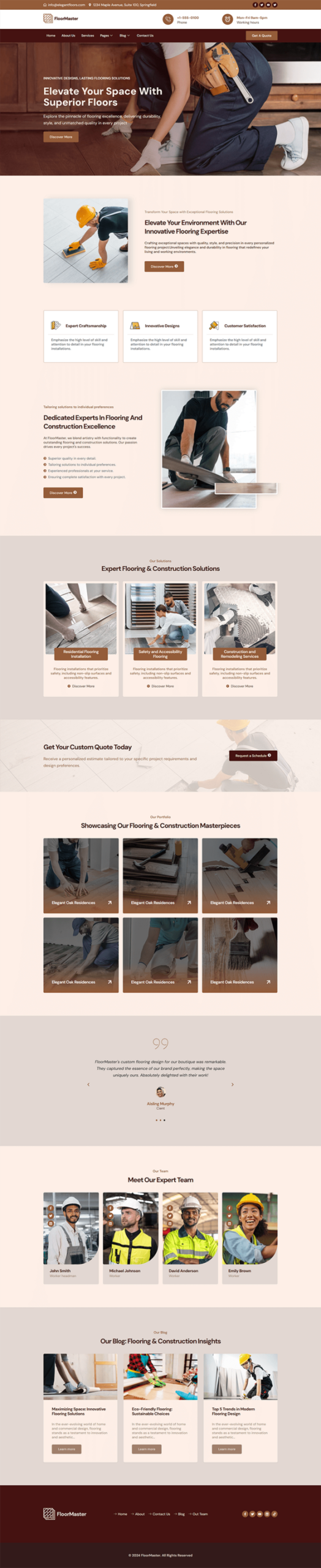 FloorMaster - Flooring & Construction Service Elementor Pro Template Kit