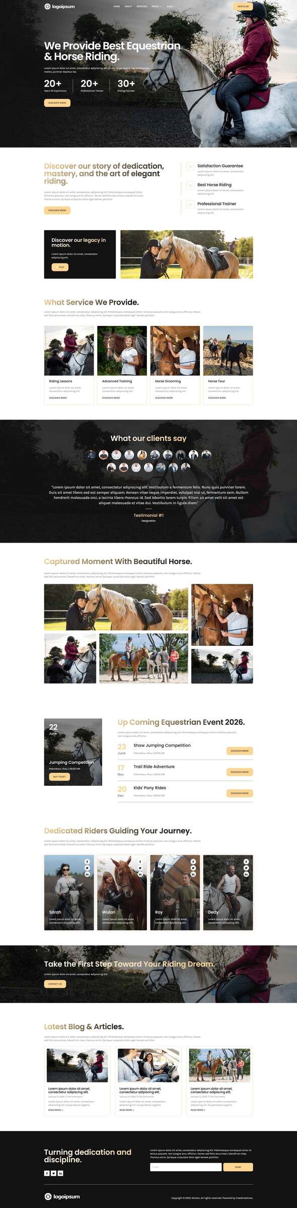 Rabbit - Equestrian & Horse Riding Club Elementor Template Kit