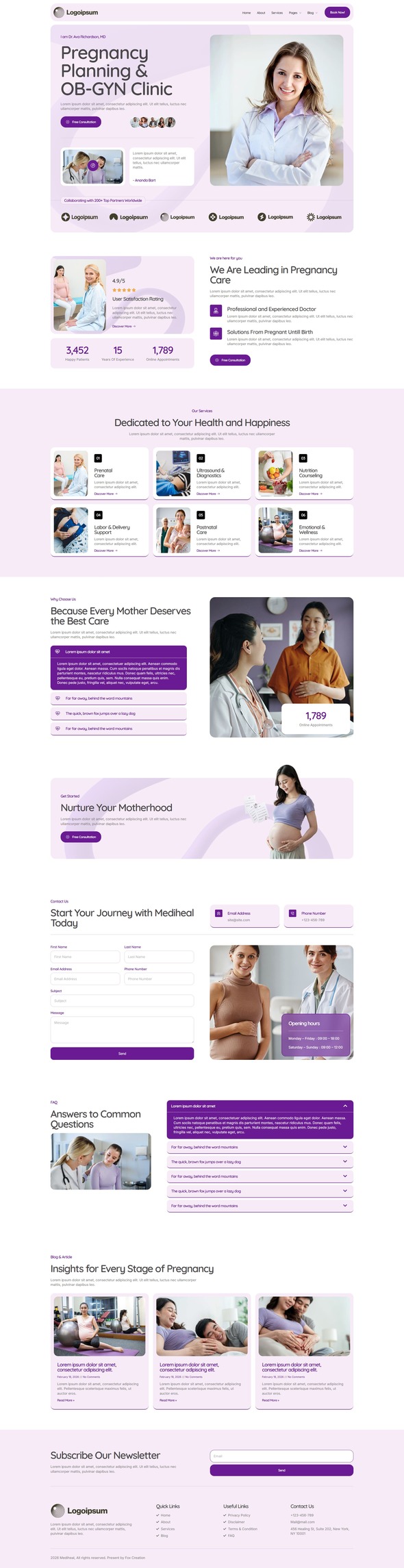 Mediheal - Pregnancy & OB-GYN Clinic Elementor Pro Template Kit