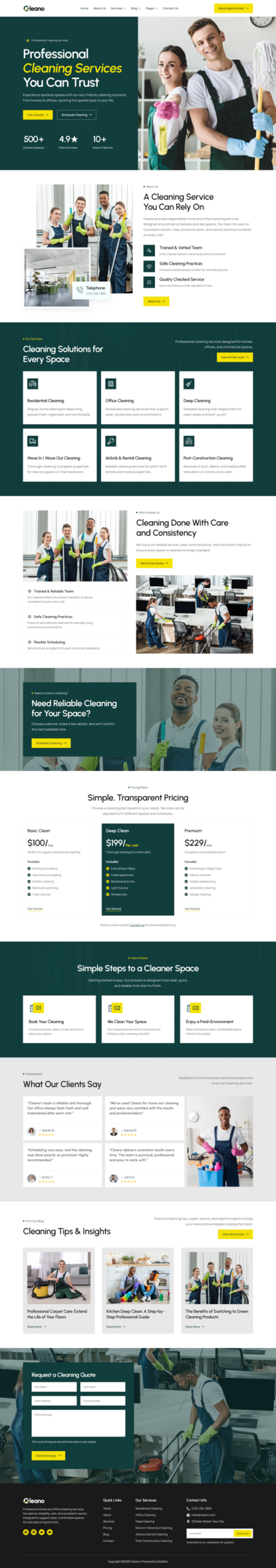 Cleano – Cleaning Services Elementor Template Kit