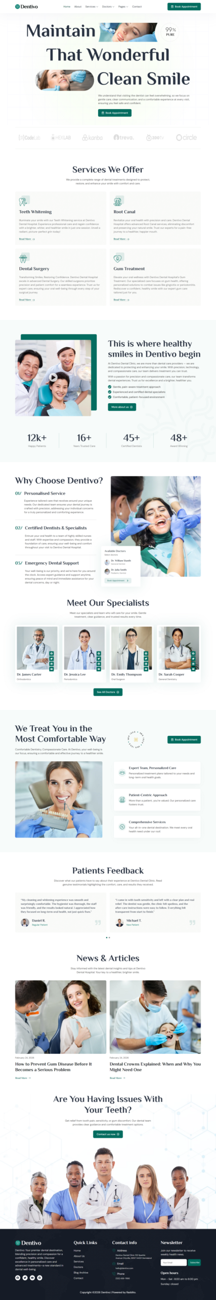 Dentivio – Dentist & Dental Clinic Elementor Template Kit
