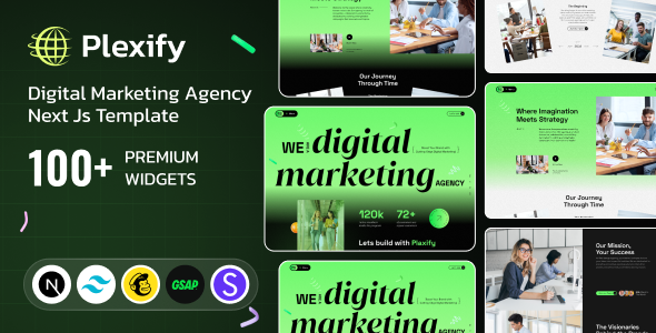 Plexify - Digital Marketing Agency Next Js Tailwind CSS Template