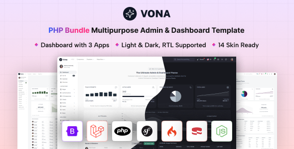 Vona - Laravel, PHP, CodeIgniter, Symfony, CakePHP & NodeJS Minimal Admin Dashboard Template