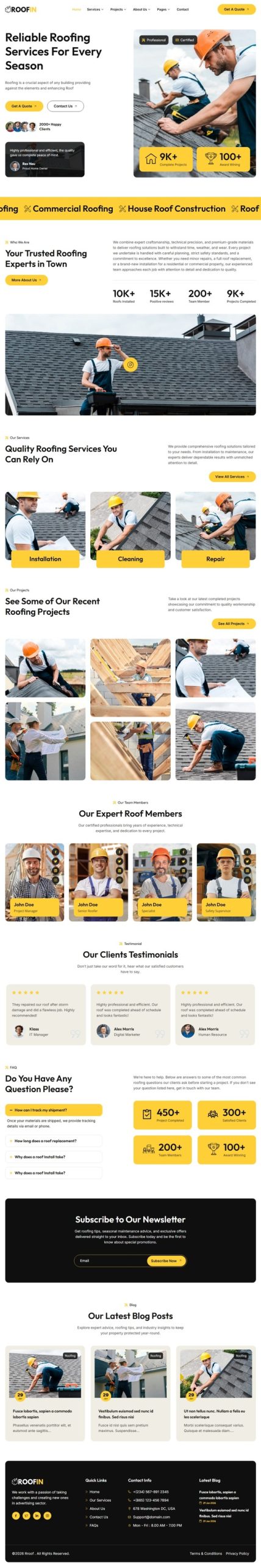 Roofin - Roofing Services Elementor Template Kit