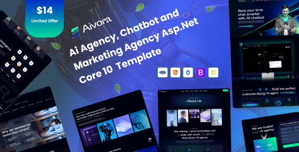 Aivora – AI Agency & Technology Asp.net Core 10 & MVC Template