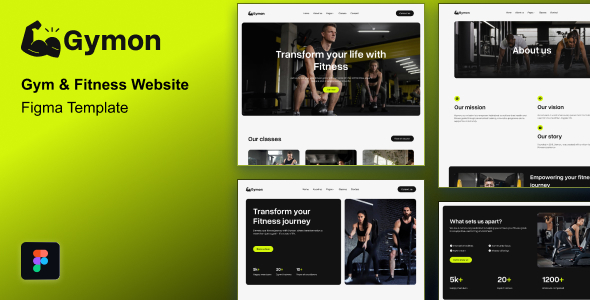 Gymon - Gym & Fitness Website Figma Template