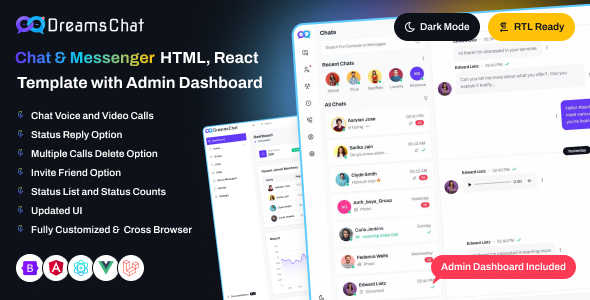 Dreams Chat - Web Chat, Messaging & Communication Platform Template