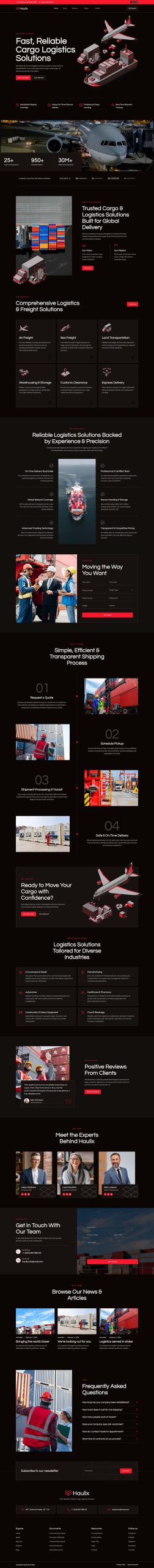 Haulix - Cargo & Logistic Services Elementor Template kit